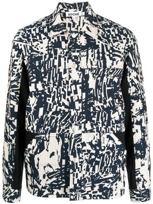 Koché abstract-pattern shirt jacket - Neutrals