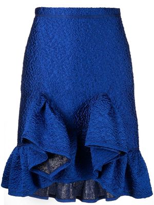 Koché brocade ruffled skirt - Blue