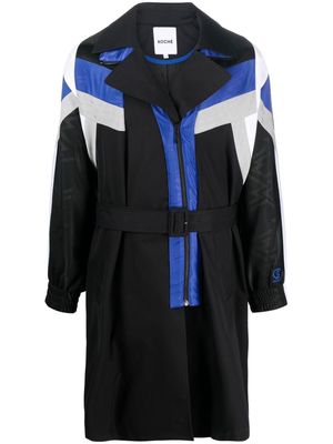 Koché colour-block rain coat - Black