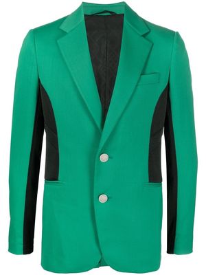 Koché colour-block single-breasted blazer - Green