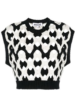 Koché crochet knitted sleeveless top - Black