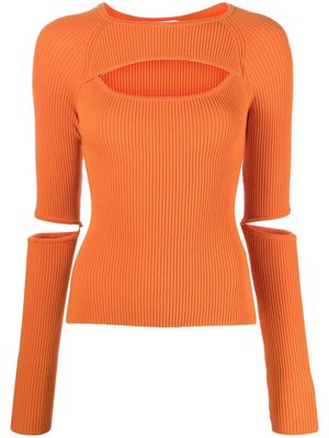 Koché cut-out detail knitted top - Orange
