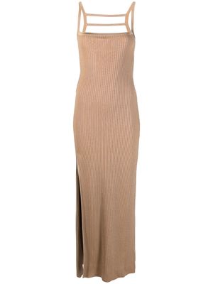 Koché cut-out ribbed-knit dress - Brown