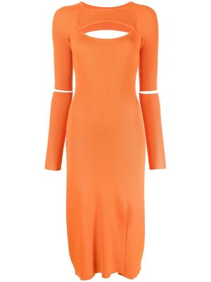 Koché detachable sleeves midi dress - Orange