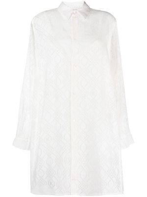 Koché devoré-effect shirt dress - White