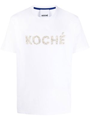 Koché embellished logo detail T-shirt - White