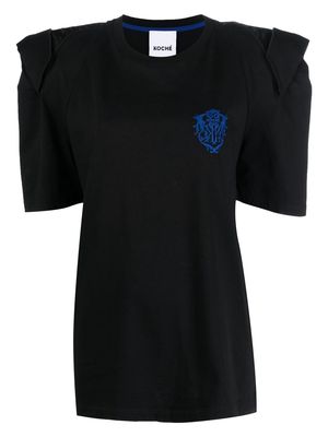 Koché embroidered-logo detail T-shirt - Black