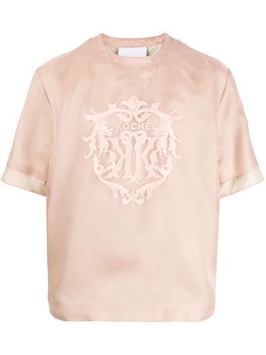 Koché embroidered-logo mesh T-shirt - Neutrals