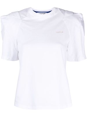 Koché embroidered-logo puff-sleeve T-shirt - White