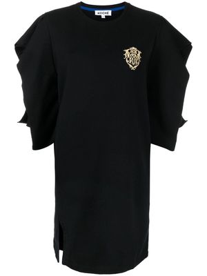Koché embroidered-logo T-shirt dress - Black