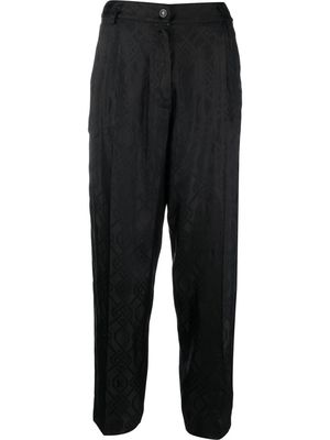 Koché geometric-jacquard cropped trousers - Black