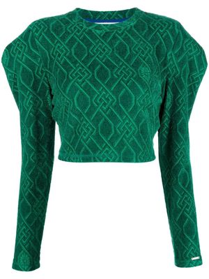 Koché geometric-print cropped top - Green