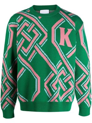 Koché intarsia-knit logo jumper - Green