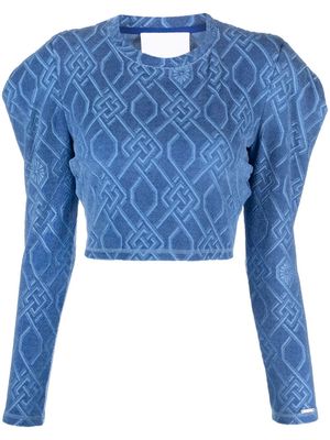 Koché jacquard-pattern cropped top - Blue