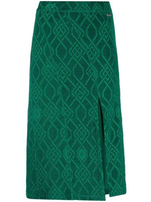 Koché jacquard side slit midi skirt - Green