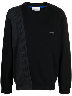 Koché knit-panel sweatshirt - Black