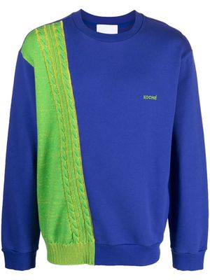 Koché knitted panel cotton sweatshirt - Blue