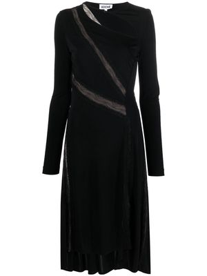 Koché lace-detai wrap dress - Black
