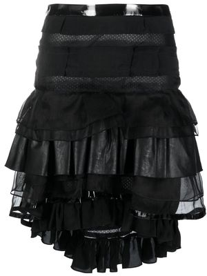 Koché layered flared midi skirt - Black