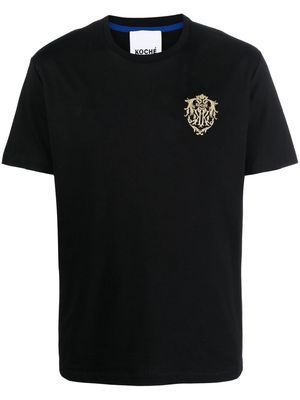 Koché logo crest embroidered T-shirt - Black