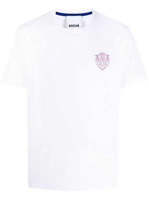 Koché logo crest embroidered T-shirt - White