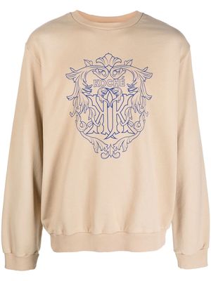 Koché logo crest print sweatshirt - Neutrals