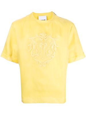 Koché logo-embroidered mesh T-shirt - Yellow