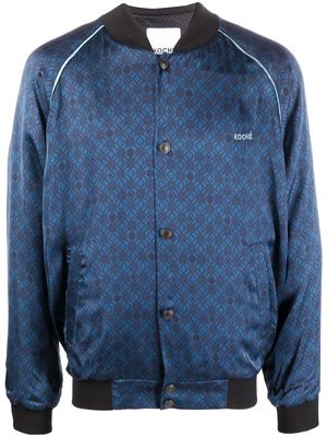 Koché logo-print bomber jacket - Blue