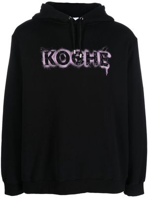 Koché logo-print cotton hoodie - Black