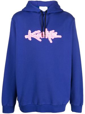 Koché logo-print cotton hoodie - Blue