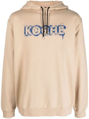Koché logo-print cotton hoodie - Neutrals