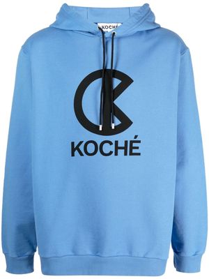 Koché logo-print drawstring hoodie - Blue