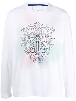 Koché logo-print long-sleeved T-shirt - White