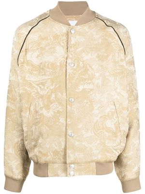 Koché marbled logo-embroidered bomber jacket - Neutrals