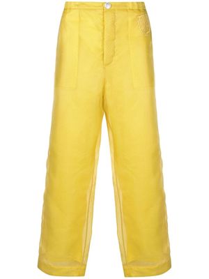 Koché mesh-layered straight-leg trousers - Yellow