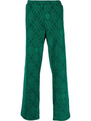 Koché monogram jacquard straight-leg trousers - Green
