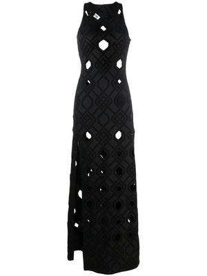 Koché monogram-pattern cotton maxi dress - Black