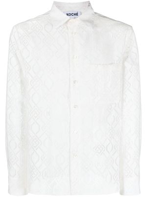 Koché monogram-pattern long-sleeve shirt - White