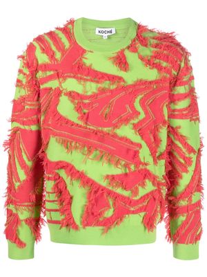 Koché multiple yarn blends knitted sweatshirt - Green