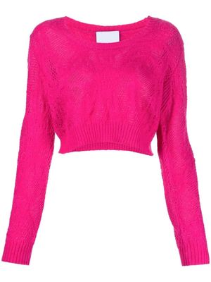 Koché open-knit crew-neck jumper - Pink