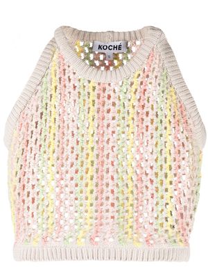 Koché open-knit cropped vest - Neutrals