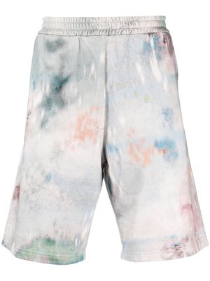Koché paint-print track shorts - Blue
