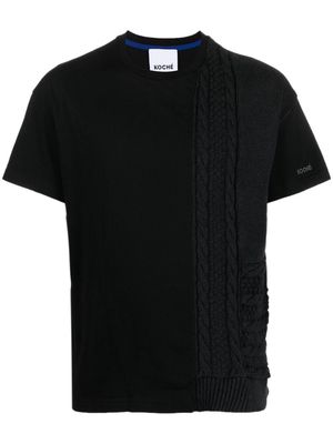 Koché panelled short-sleeved T-shirt - Black