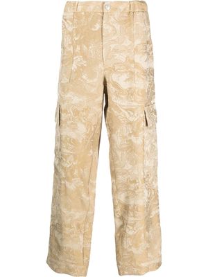 Koché patterned-jacquard cargo trousers - Neutrals