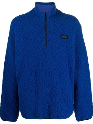 Koché patterned-jacquard quarter-zip sweatshirt - Blue