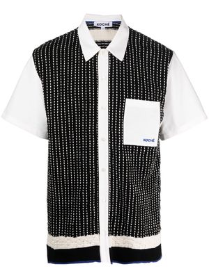 Koché polka-dot-print short-sleeved shirt - Black