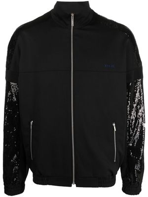 Koché sequin detail zip-up jacket - Black