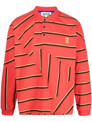 Koché stripe-pattern polo shirt - Red