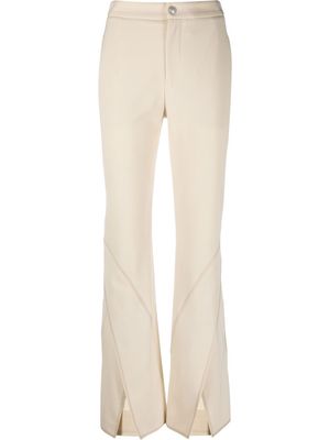 Koché twist-detail flared trousers - Neutrals