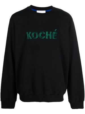 Koché velvet embroidered-logo sweatshirt - Black